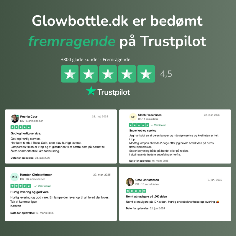 Glowbottle.dk er vurderet 'Fremragende'